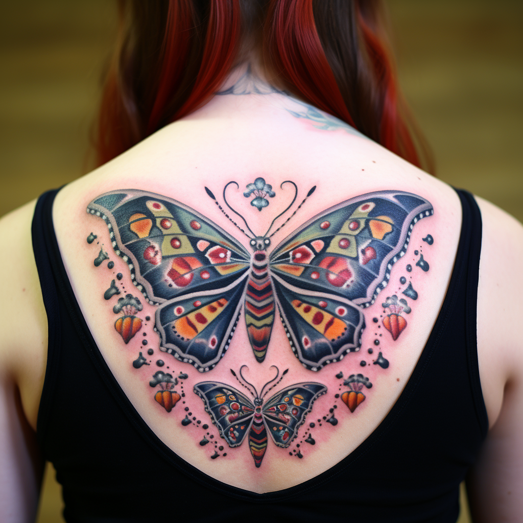 bug-tattoos,Traditional Butterflies Tattoos