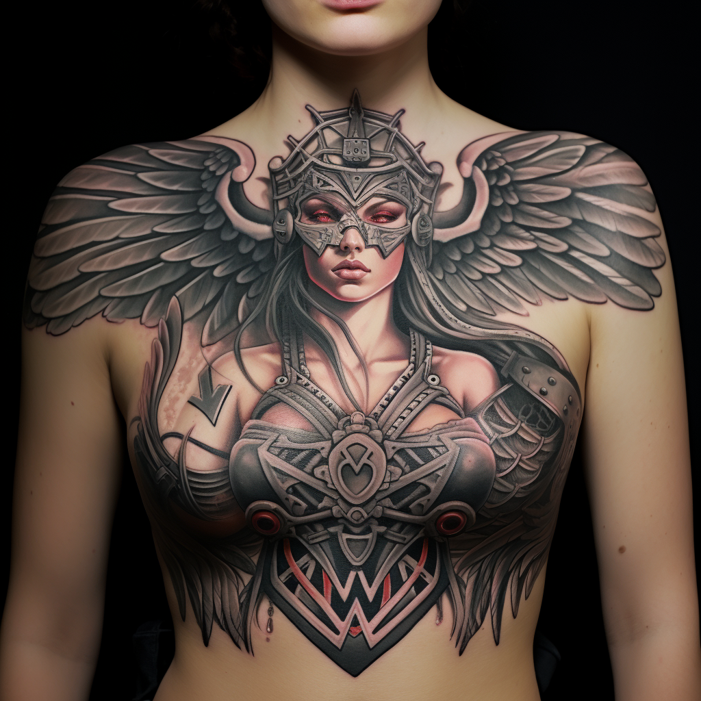 chest-tattoos,Valkyrie