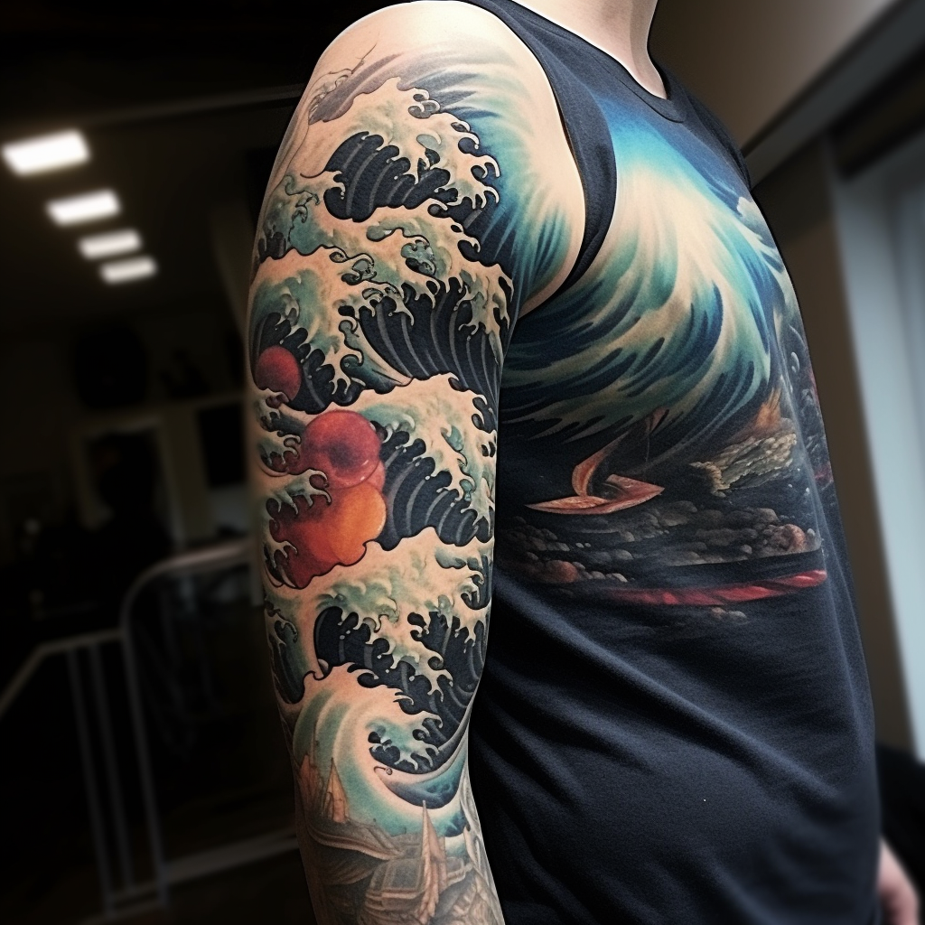 amazing-tattoos,Wave Sleeve