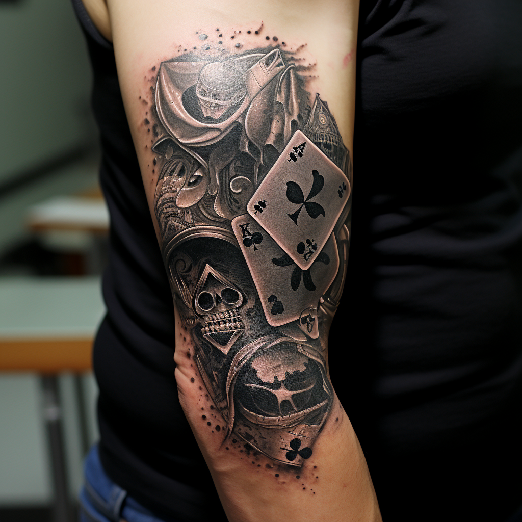 3d-tattoos,Ace of Spades Sleeve