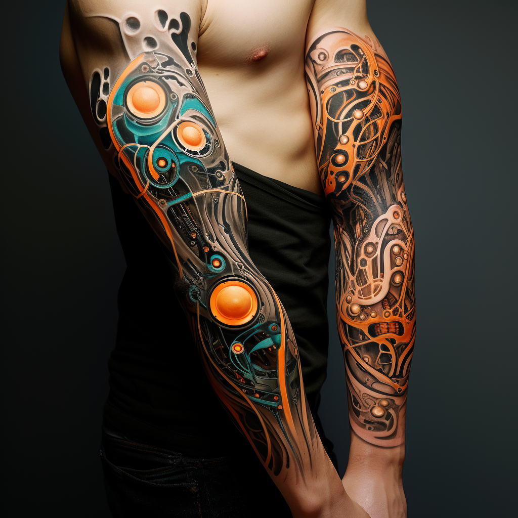 abstract-tattoos,Biomechanical Arm