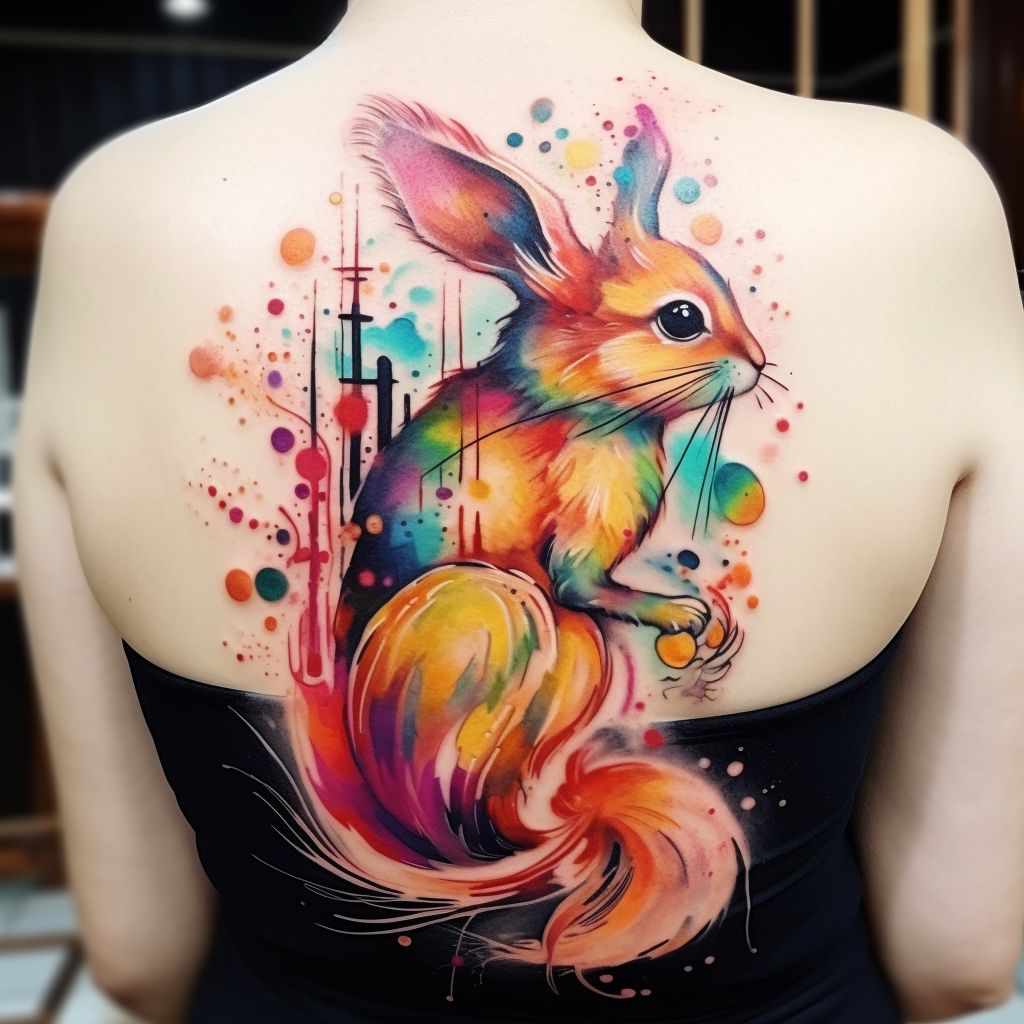 abstract-tattoos,Butterfly Squirrel