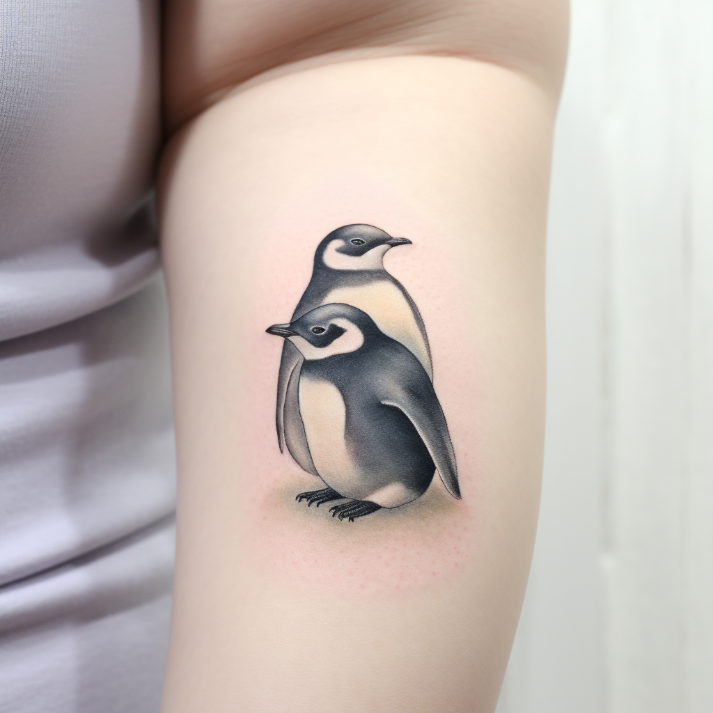 cute-tattoos-2,Penguin Mom & Baby