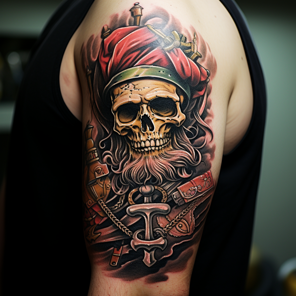 anchor-tattoos,Sea Captain’s Skull