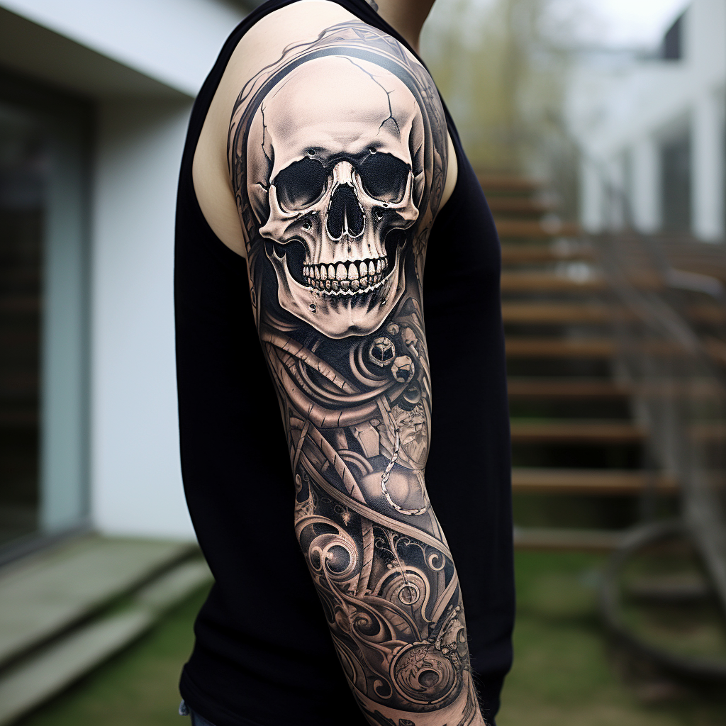 amazing-tattoos,Skeleton Sleeve