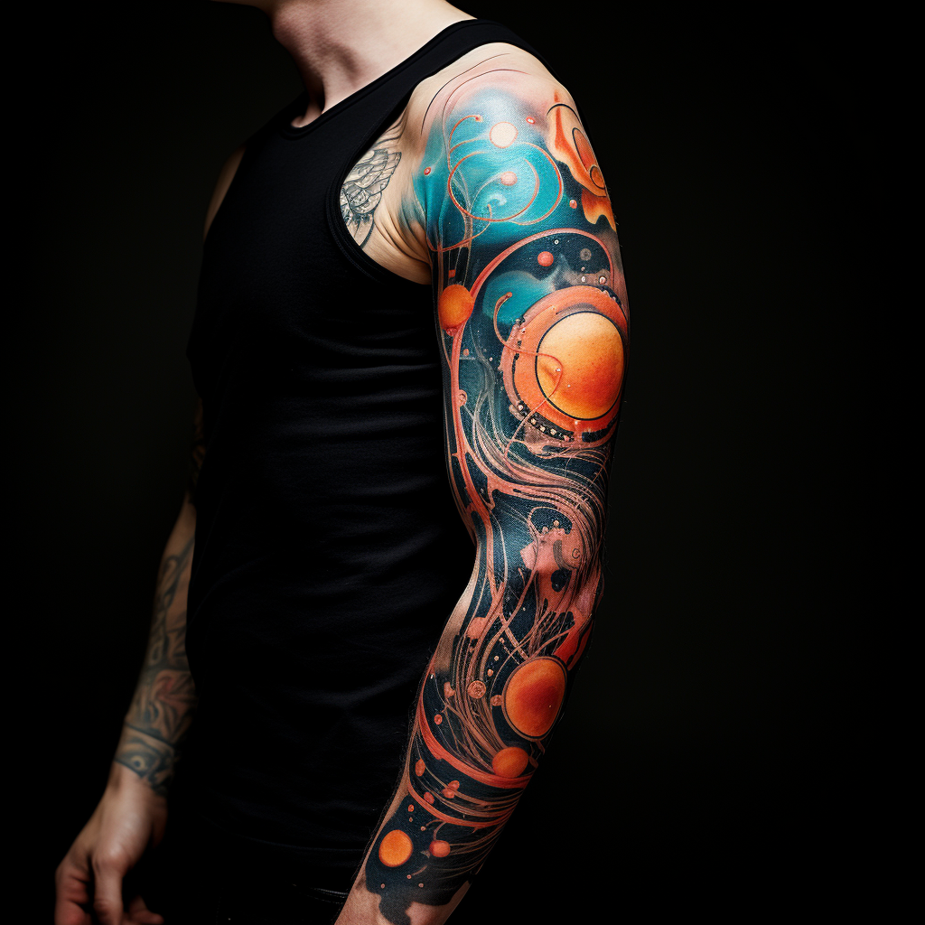 abstract-tattoos,Surreal Sleeve