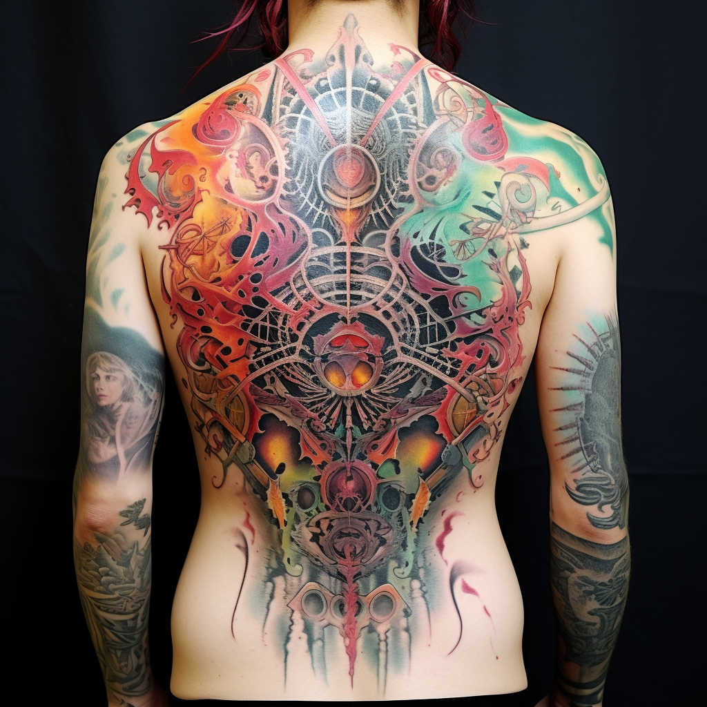 abstract-tattoos,Abstract Full Back Piece