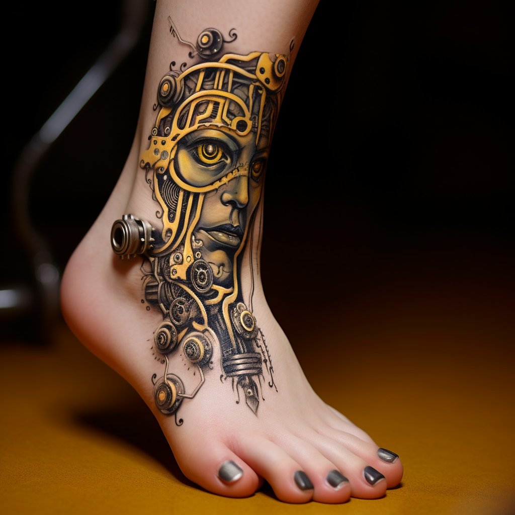 feet-tattoos,3D Robotic Foot Tattoo