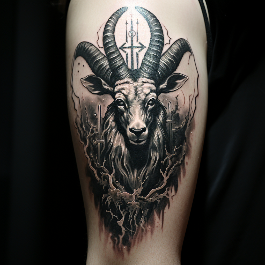 animal-tattoos,Devil Goat vs Bambi