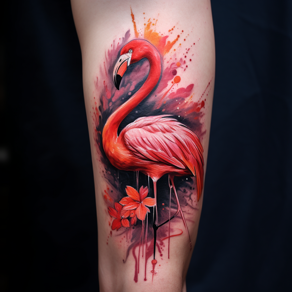 animal-tattoos,Flamingo