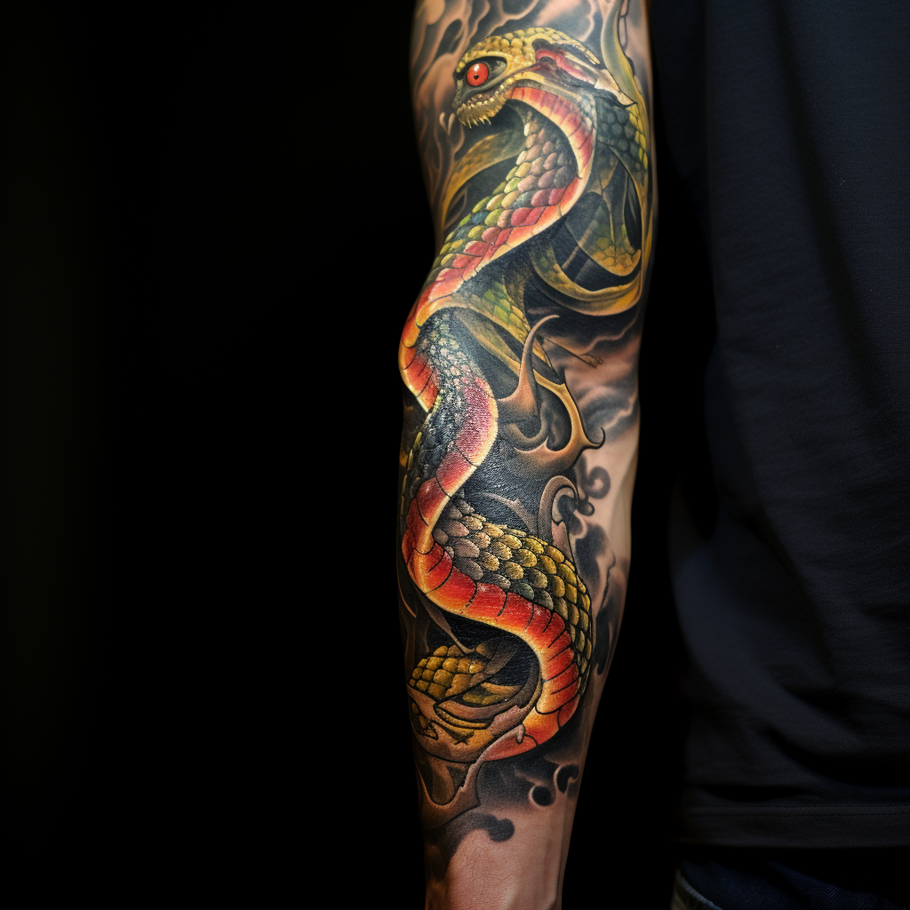 animal-tattoos,Freehand Snake