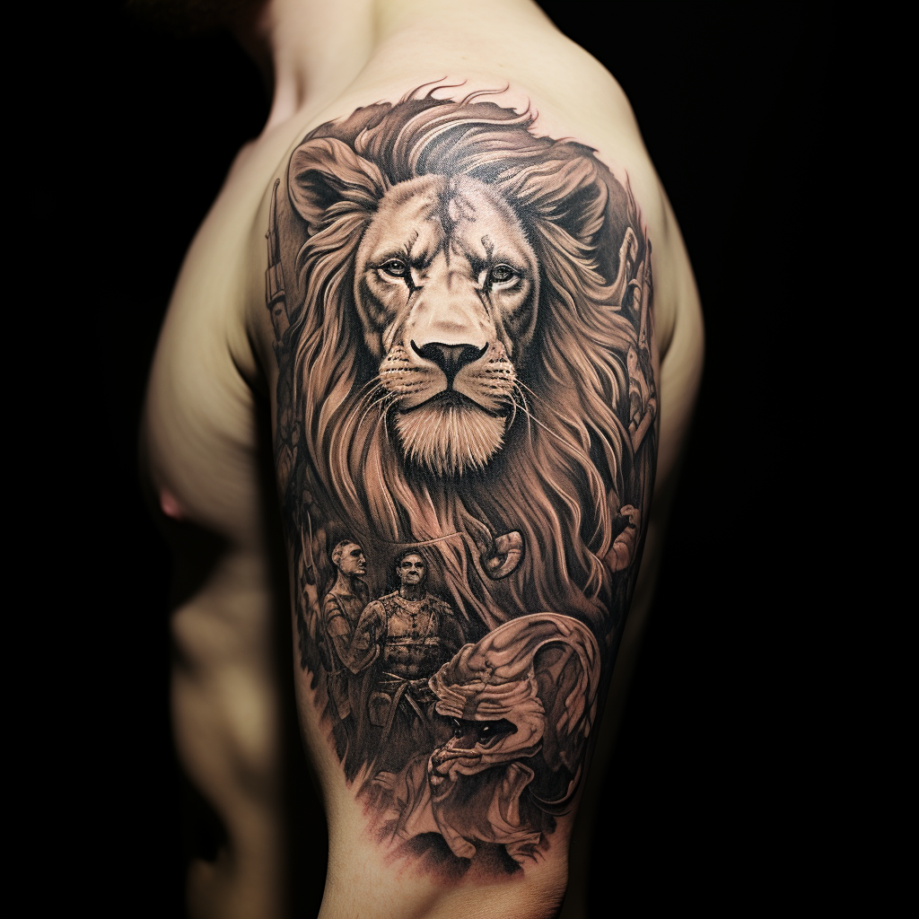 animal-tattoos,Hercules & Nemean Lion