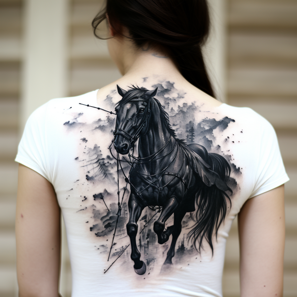 a tattoo,black-ink,Dark Horses