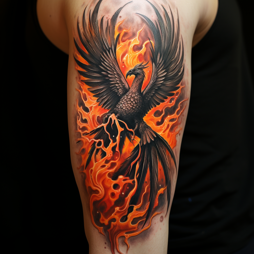 front-tattoos,Phoenix Reborn