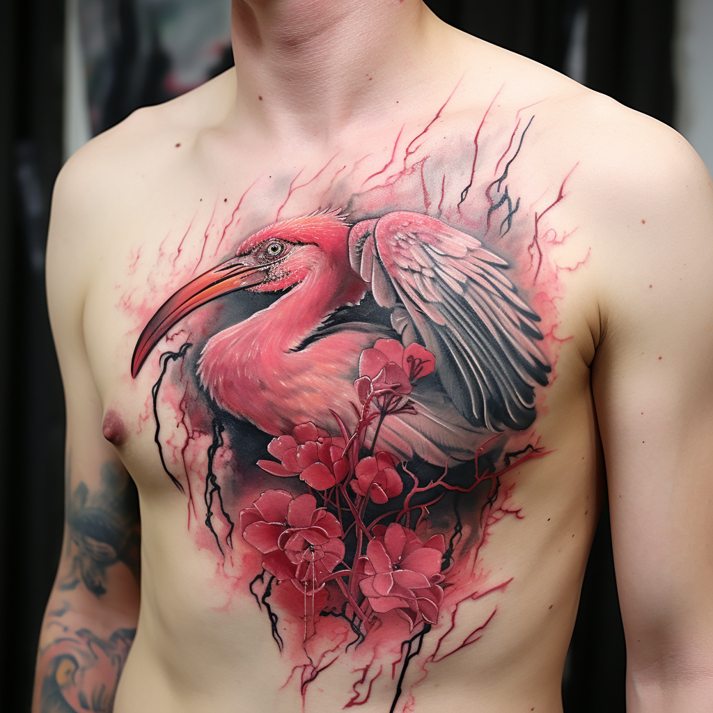a tattoo,birds,Roseate Spoonbill