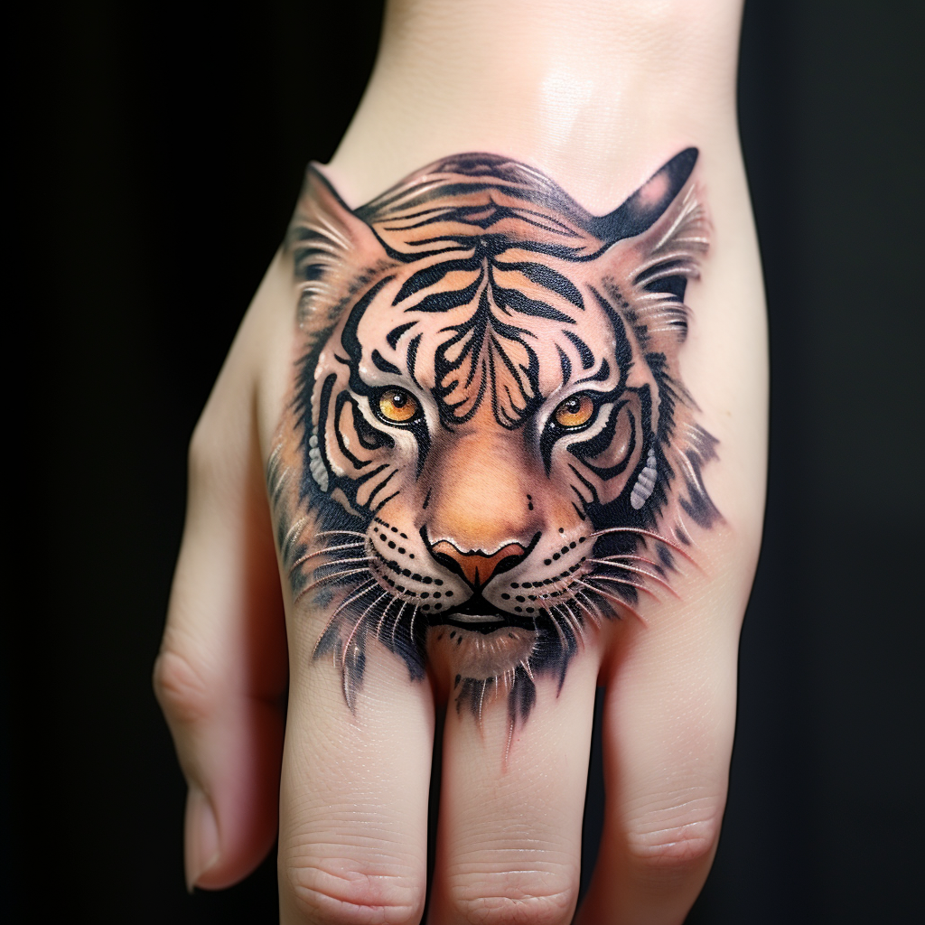 finger-tattoos,Tiger Finger Tattoo