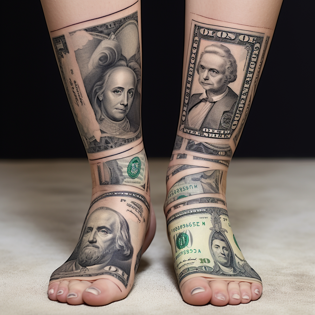 feet-tattoos,$100 Bills