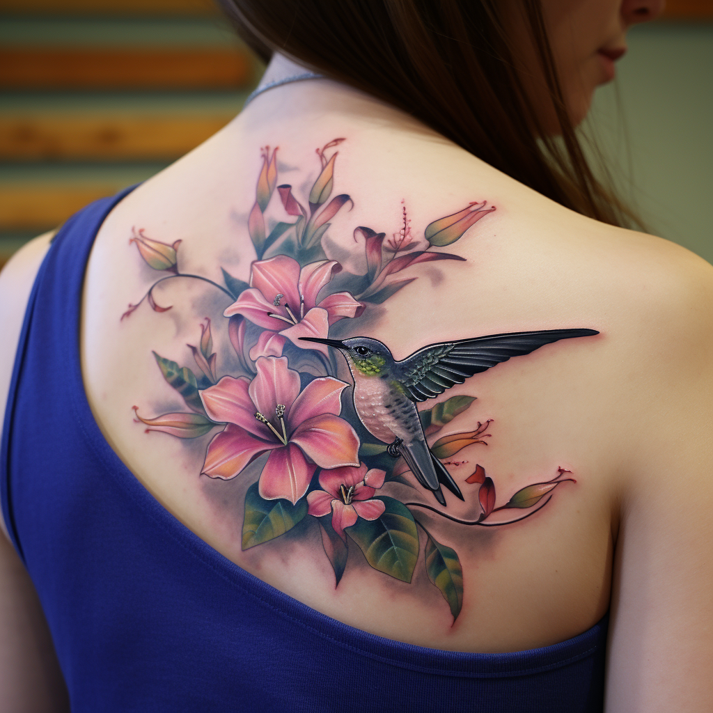 cute-tattoos-2,Hummingbird & Lilies
