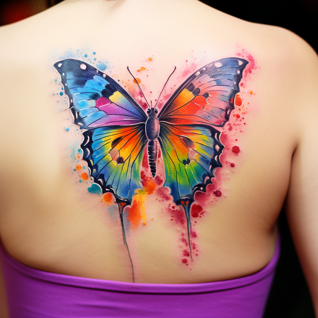 cute-tattoos-2,Vibrant Butterfly